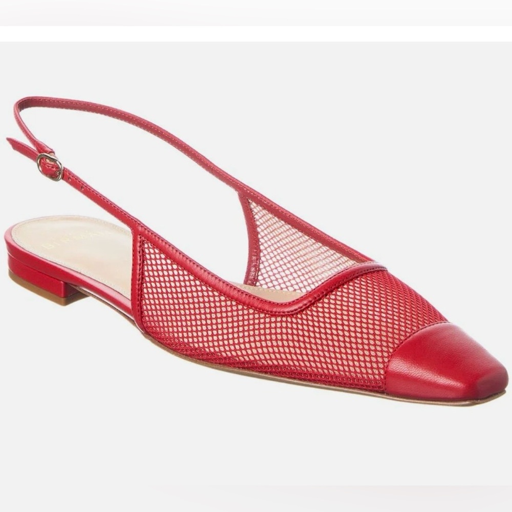 Alexandre Birman Olivia Mesh & Leather Slingback Flat